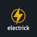 Lightning flash, electric power vector logo design element. Energy and thunder electricity symbol concept. Lightning bolt sign in Royalty Free Stock Photo