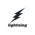 Lightning flash, electric power vector logo design element. Energy and thunder electricity symbol concept. Lightning bolt sign in Royalty Free Stock Photo