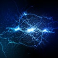 Lightning flash strike background Royalty Free Stock Photo