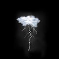 Lightning flash strike on sky background