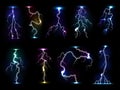Lightning flash thunder vector thunderstorm with flashing light and electricity blast storm or thunderbolt illustration