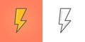 Lightning flat icons color or black and white