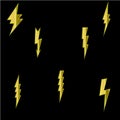 Lightning flat icons set