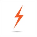 Lightning flat icons. Simple icon storm or thunder and lightnin