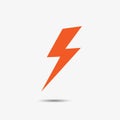 Lightning flat icons. Simple icon storm or thunder and lightnin