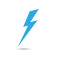 Lightning flat icons. Simple icon storm or thunder and lightnin