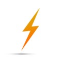 Lightning flat icons. Simple icon storm or thunder and light