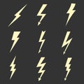 Lightning flat icons. Vector