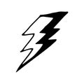 lightning hand drawn doodle, vector. icon, sticker. Royalty Free Stock Photo
