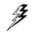 lightning hand drawn doodle, vector. icon, sticker. Royalty Free Stock Photo