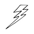 lightning hand drawn doodle, vector. icon, sticker. Royalty Free Stock Photo