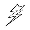 lightning hand drawn doodle, vector. icon, sticker. Royalty Free Stock Photo