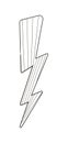 Lightning hand drawn icon vector for social net. Flash energy, caution icons, attention illustration for social net Royalty Free Stock Photo