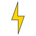 Lightning high voltage sign, electrical shock hazard warning risk power