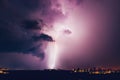 Lightning hits the house, Lightning storm over Voronezh city