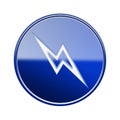 Lightning icon glossy blue. Royalty Free Stock Photo