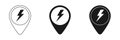 Lightning icon. Map label. Interface element to illustrate mobile concepts and web applications. Thin glyph icon for website Royalty Free Stock Photo
