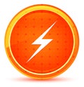 Lightning icon natural orange round button Royalty Free Stock Photo