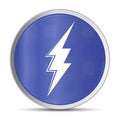 Lightning icon prime blue round button vector illustration design silver frame push button Royalty Free Stock Photo