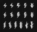 Lightning icon set Royalty Free Stock Photo