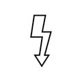 Lightning icon vector. Electricity illustration sign. power symbol. weather logo.