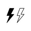 Lightning icon vector representation of fast charge