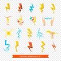 Lightning Icons Transparent Set