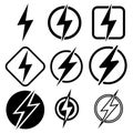 Lightning Icons Vector set. Lightning Icon. Electric Illustration symbol collection.