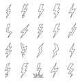 Lightning line flat graphic silhouette