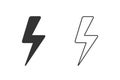 Lightning Line Icon set vector. Lightning, electric power vector. Energy and thunder electricity symbol concept.