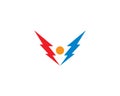 Thunderbolt vector icon illustration design Royalty Free Stock Photo