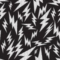 LIGHTNING MEMPHIS SEAMLESS VECTOR PATTERN. FLASH GEOMTERIC TEXTURE. 80S-90S DESIGN