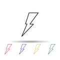 lightning multi color style icon. Simple thin line, outline vector of web icons for ui and ux, website or mobile application Royalty Free Stock Photo