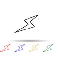 lightning multi color style icon. Simple thin line, outline vector of web icons for ui and ux, website or mobile application Royalty Free Stock Photo