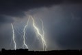 Lightning with landscape.