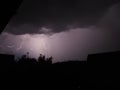 Lightning near a residential area