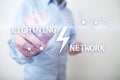Lightning network - second layer payment protocol that operates on top of a blockchain. Bitcoin, cryptocurrency