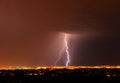 Lightning night in city edmonton Royalty Free Stock Photo