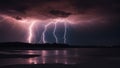 lightning in the night A cosmic dance of forces, where the lightning is the leader, and the positive and negative ions