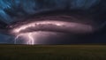 lightning in the night cosmic dance of forces, where the supercell thunderstorm and lightning are partners. Royalty Free Stock Photo