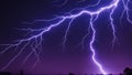 lightning in the night A lightning bolt with a fractal shape and a blue and purple color scheme Royalty Free Stock Photo