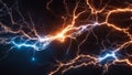 lightning in the night sky fire ice plasma abstract lightning background Royalty Free Stock Photo