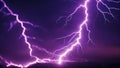 lightning in the night sky A lightning bolt with a fractal shape and a blue and purple color scheme Royalty Free Stock Photo