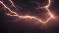 lightning in the night sky Multiple orange lightning bolts light up the dark purple background, creating a stunning display