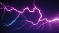 lightning in the night A vector illustration of blue and purple electric lightning bolts clashing in the dark ,