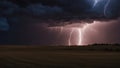 lightning over the city A cosmic dance of forces, where the lightning is dark