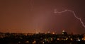 Lightning over the city Royalty Free Stock Photo