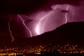 Lightning over city Royalty Free Stock Photo