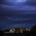 Lightning over City Royalty Free Stock Photo