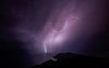 Lightning over Mediterranean Sea at night Royalty Free Stock Photo